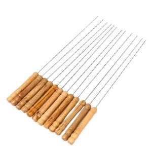 10 Piques à Brochette – Manche en bois