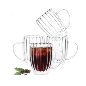 4 Tasses en Verre Double Paroi – 300ml